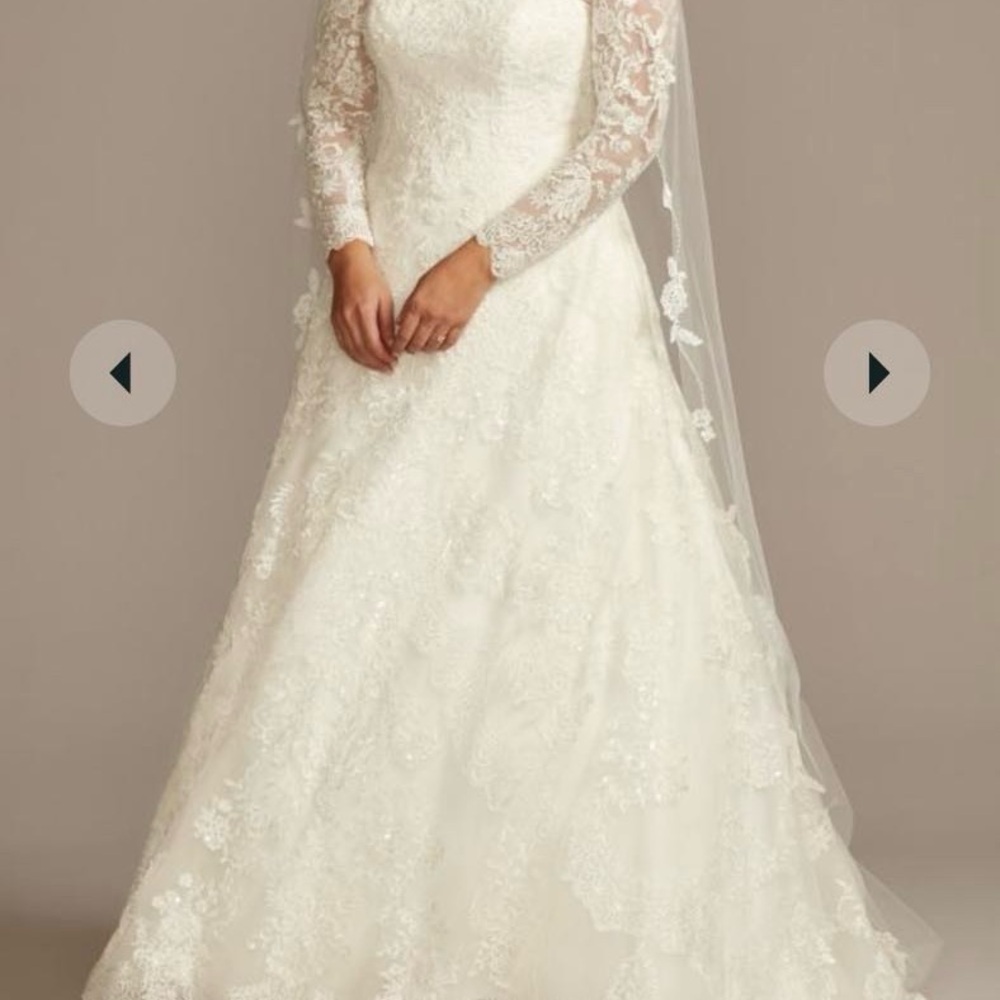 Oleg Cassini White Lace Wedding Dress